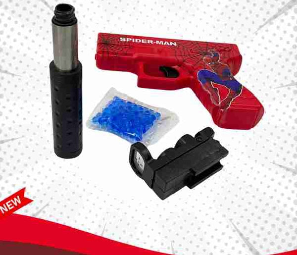 Spiderman Gun With Gel Balls - Blaster Gun Toy